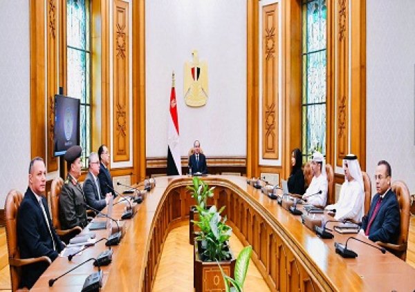 السيسي والرئيس التنفيذي لمجموعة موانئ أبوظبي يبحثان آفاق التعاون المشترك